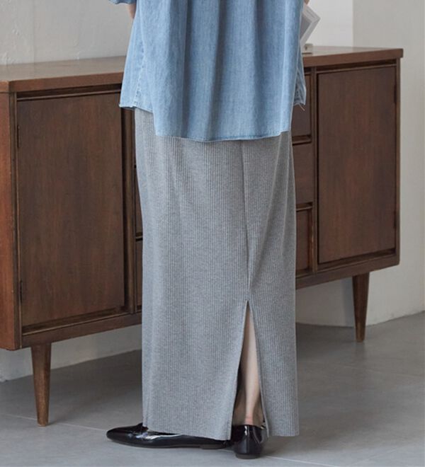 RANAN（ラナン）の「セルフカットリブロングナロースカート（ロングスカート）」｜詳細画像