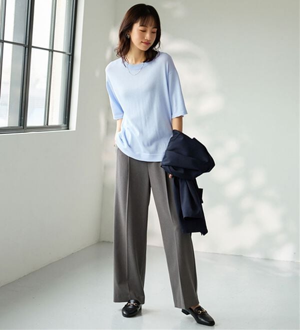 BELLUNA（ベルーナ）の「肌に張り付かない！シャリ冷や高見えニットＴ（ニット・セーター）」｜詳細画像