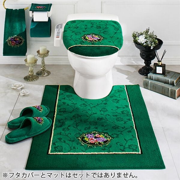 「シェニール織トイレタリー（ロゼ）（トイレマット）」｜グリーン