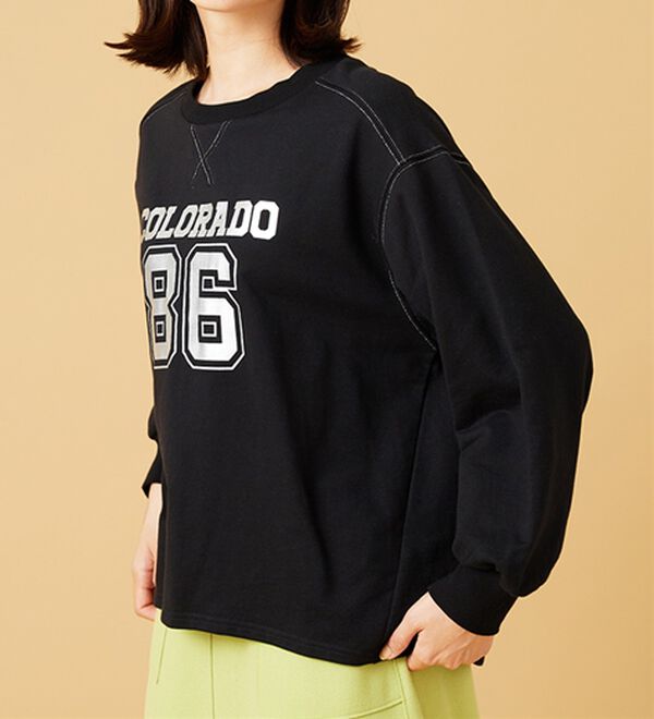 BELLUNA（ベルーナ）の「箔プリントロゴデザインプルオーバー（カットソー）」｜詳細画像