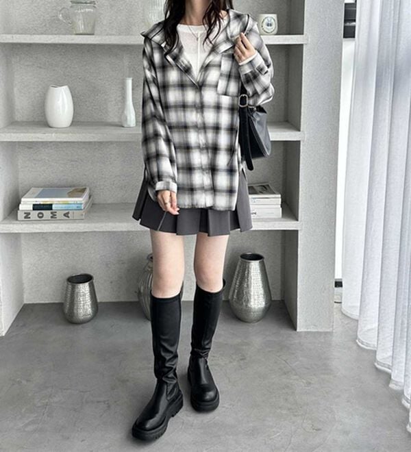 GeeRA（ジーラ）の「羽織にも◎フード付きオーバーサイズシャツ（シャツ）」｜詳細画像