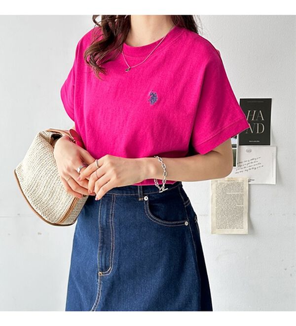 GeeRA（ジーラ）の「【新色追加】【ＵＳ．ＰＯＬＯ．ＡＳＳＮ】綿100％フレンチスリーブＴシャツ（Tシャツ）」｜詳細画像
