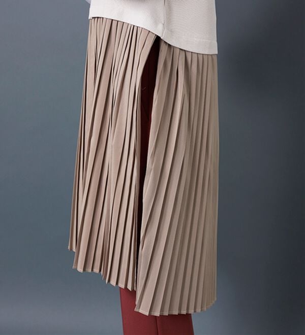 BELLUNA（ベルーナ）の「【Ｌａｇｒｉｌｕａ】異素材切替プリーツロングベスト（ジレ）」｜詳細画像