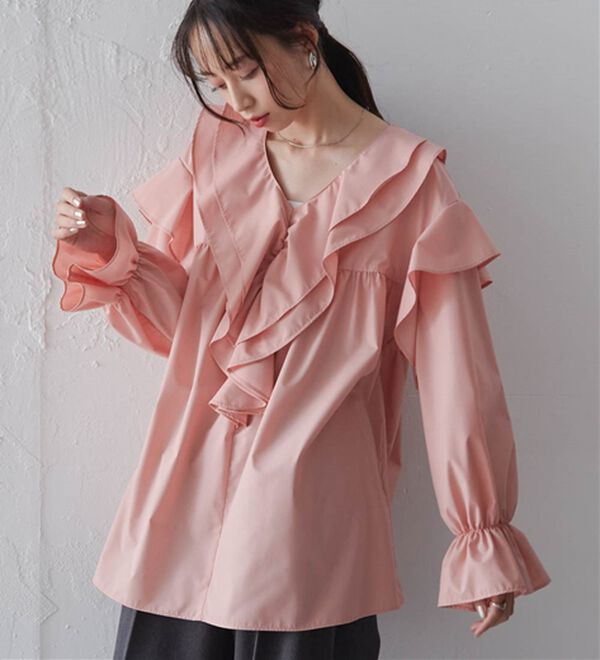 RANAN（ラナン）の「ビッグカラーフリルブラウス（ブラウス）」｜詳細画像