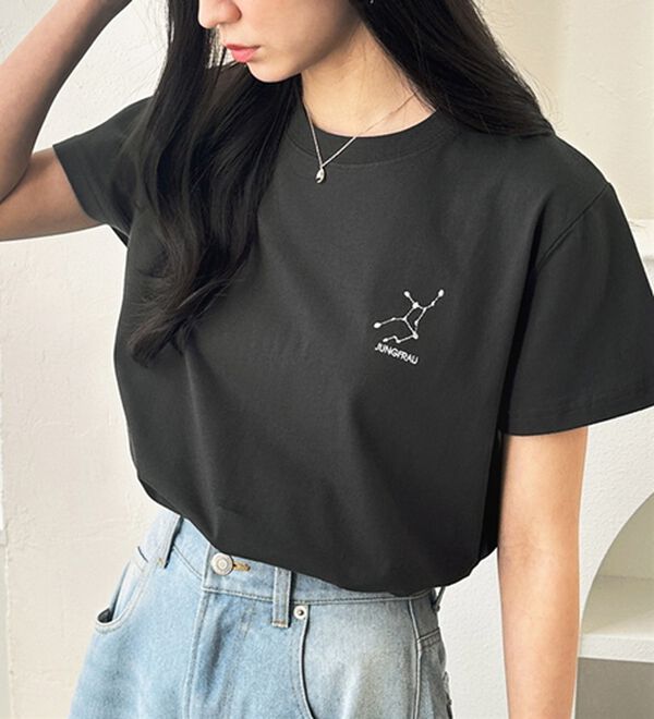 GeeRA（ジーラ）の「綿１００％アソート１ポイント刺しゅうＴシャツ（カットソー）」｜詳細画像