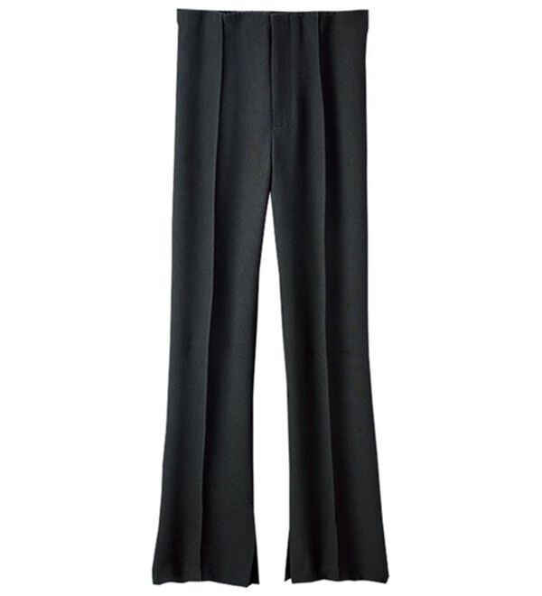 BELLUNA（ベルーナ）の「ダブルクロス素材スリットデザインパンツ（フルレングスパンツ）」｜黒