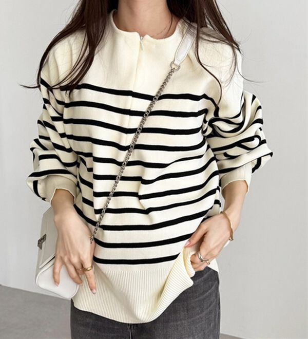 GeeRA（ジーラ）の「ハーフジップニットプルオーバー（ニット・セーター）」｜詳細画像