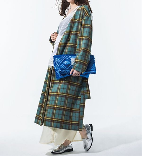 RANAN（ラナン）の「ビッグチェック柄シャギーコート（ロングコート）」｜詳細画像