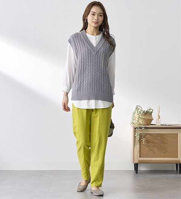 BELLUNA（ベルーナ）の「綿１００％やわらかゆるパンツ（フルレングスパンツ）」｜詳細画像