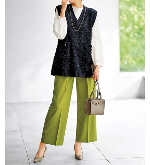 BELLUNA（ベルーナ）の「上品見え！ファンシーニットベスト（ベスト）」｜詳細画像