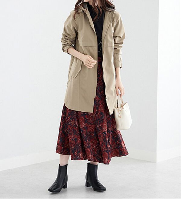 BELLUNA（ベルーナ）の「はっ水加工ボンディング素材ロング丈パーカー（ロングコート）」｜詳細画像