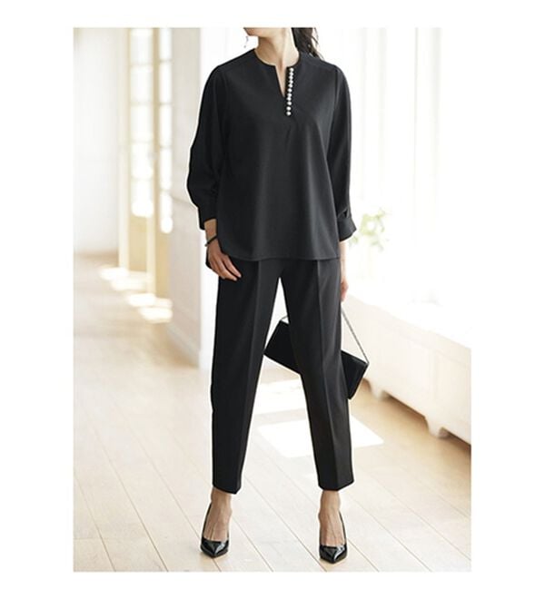 BELLUNA（ベルーナ）の「快適ストレッチ！パール調デザインセットアップ（セットアップ）」｜詳細画像