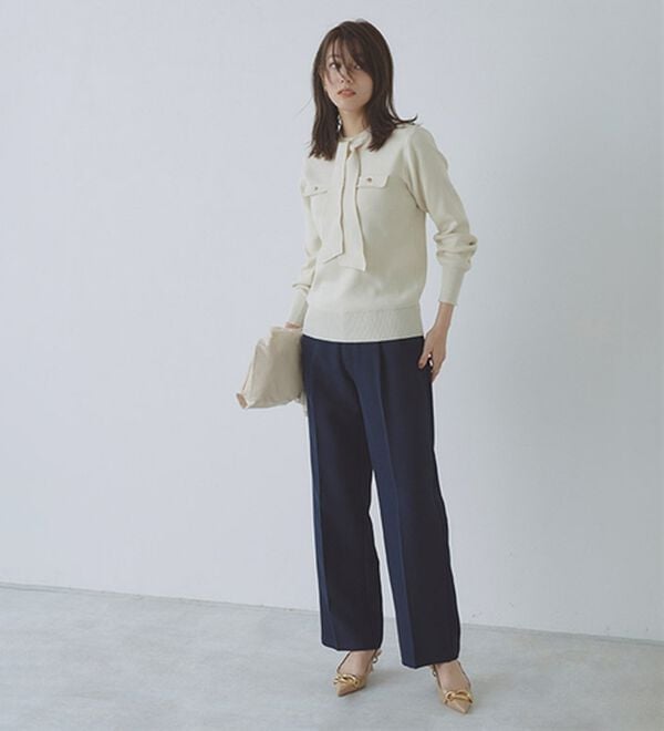 Pierrot（ピエロ）の「ボウタイポケットニット（ニット・セーター）」｜詳細画像