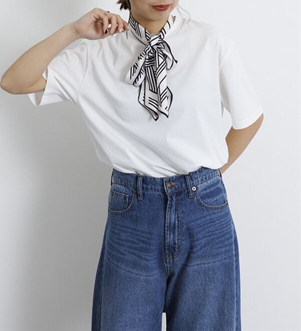 BELLUNA（ベルーナ）の「【汗ジミ対策◎】＜エアリーアイスコットン＞オーバーサイズＴシャツ【選べる袖丈】（カットソー）」｜詳細画像