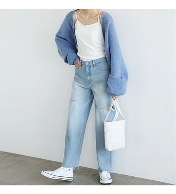 GeeRA（ジーラ）の「ふんわり柔らかニットボレロカーディガン（ニットカーディガン）」｜詳細画像