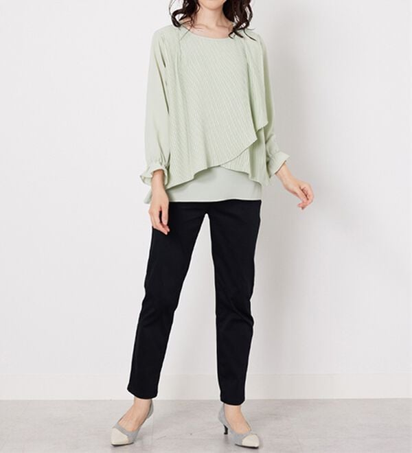 BELLUNA（ベルーナ）の「【Ｌａｇｒｉｌｕａ】プリーツ使いアシメデザインブラウス（ブラウス）」｜詳細画像