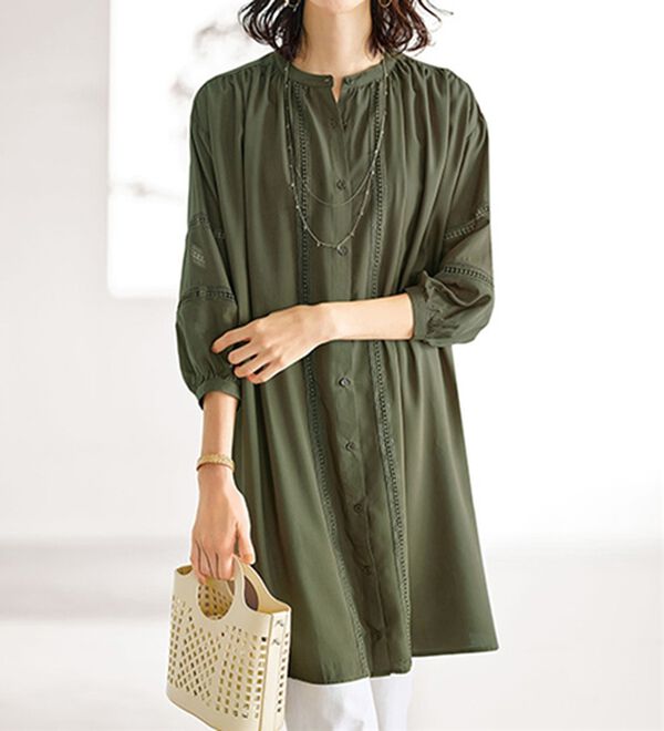 BELLUNA（ベルーナ）の「レース使いギャザーワンピース（その他ワンピース）」｜詳細画像