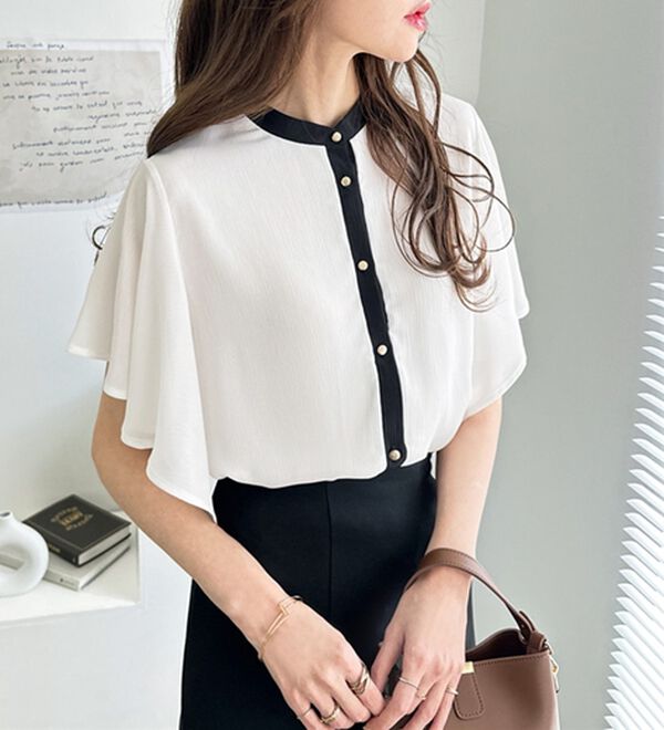 前後2WAYラッフルスリーブ楊柳ブラウス - ベルーナ【公式】