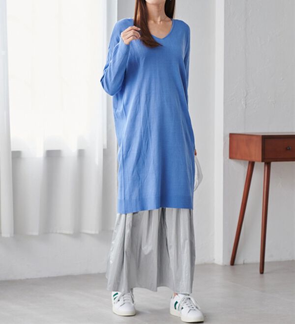 RANAN（ラナン）の「カシミヤタッチニットチュニックワンピース（チュニック）」｜詳細画像