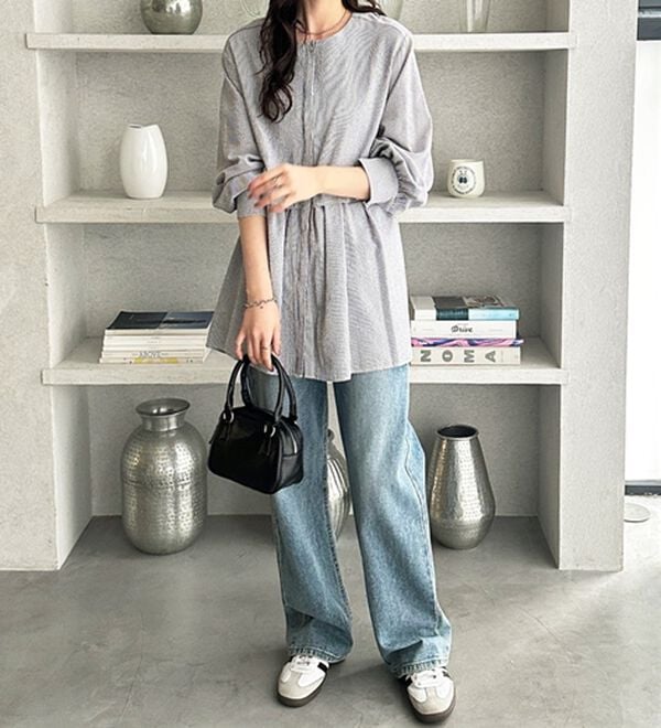 GeeRA（ジーラ）の「羽織にもなる！ペプラムシャツチュニック（チュニック）」｜詳細画像