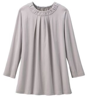 ルフラン（ルフラン）の「涼しくてブラウス見え！プルオーバー（カットソー）」｜7分袖 ペールグレー