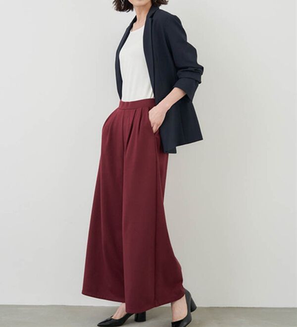 RANAN（ラナン）の「柔らかあったか！裏起毛ロングフレアガウチョパンツ（フルレングスパンツ）」｜詳細画像