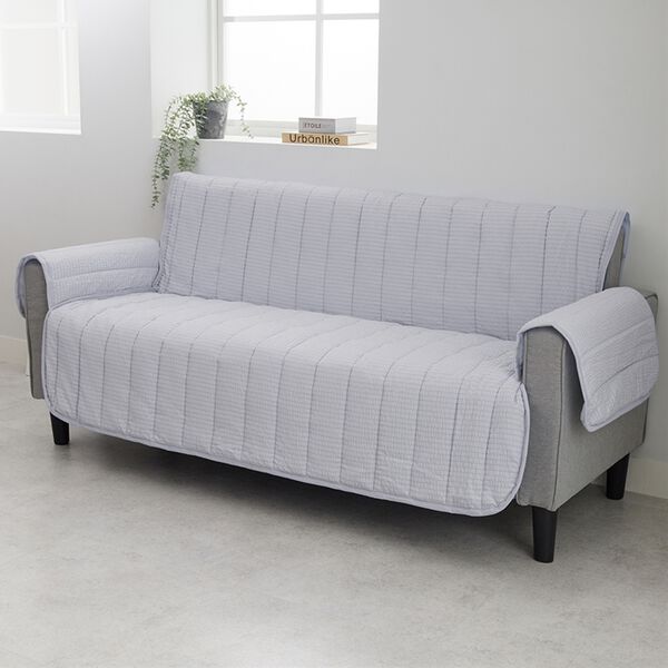 iellio（イエリオ）の「さらっと気持ちいいサッカー素材のソファカバー＜滑り止め加工・肘掛け調節可能・ソファーカバー＞（ソファーカバー）」｜詳細画像