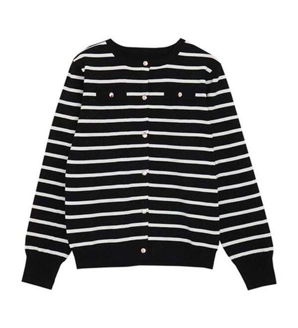 Pierrot（ピエロ）の「上品見えスポンジニットゴールドボタンカーディガン（ニットカーディガン）」｜詳細画像