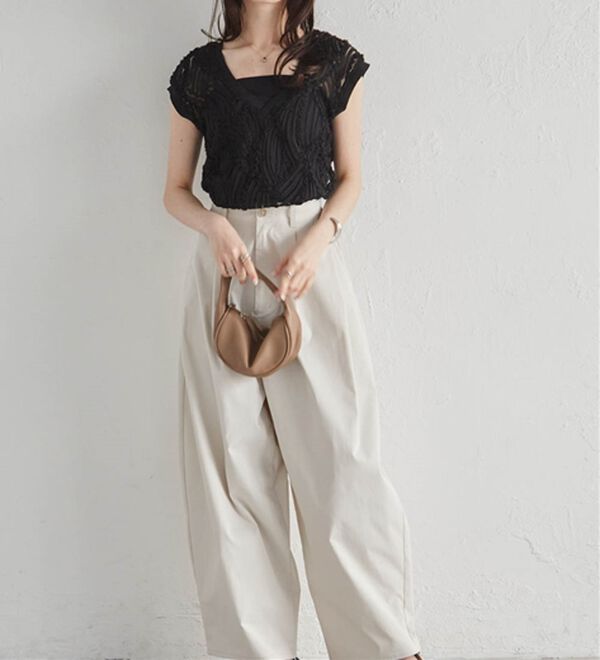 RANAN（ラナン）の「【前後２ＷＡＹ】シアー刺しゅうベスト（ベスト）」｜詳細画像