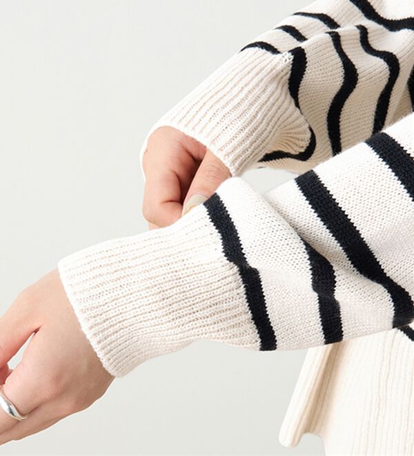 RANAN（ラナン）の「ワイドリブ使いカラーニットチュニック（ニット・セーター）」｜詳細画像