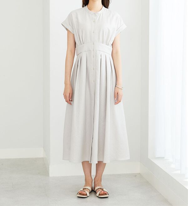 BELLUNA（ベルーナ）の「箔プリント麻調グリッターワンピース（その他ワンピース）」｜詳細画像