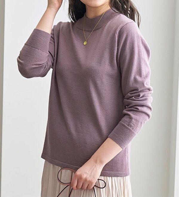 BELLUNA（ベルーナ）の「洗える！メリノウール１００％ハイネックセーター（ニット・セーター）」｜詳細画像