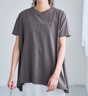 RANAN（ラナン）の「＜ＢＣ＞綿１００％ひんやりフレアーシルエットチュニック（カットソー）」｜チャコール