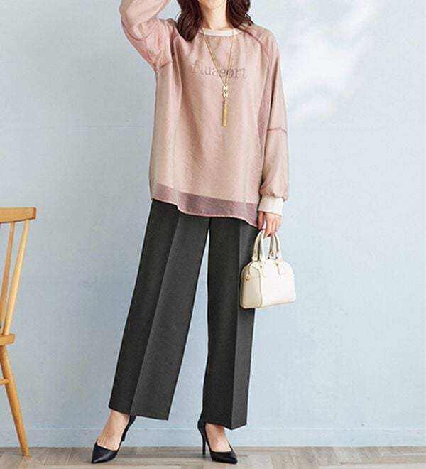 BELLUNA（ベルーナ）の「サマ見え！タック使いワイドパンツ（ワイドパンツ・ガウチョ）」｜詳細画像