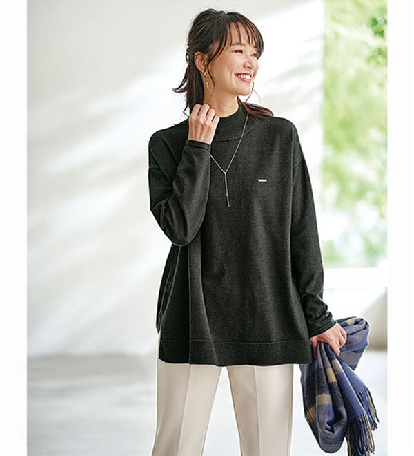 BELLUNA（ベルーナ）の「もちもちニットゆったり快適チュニック（チュニック）」｜詳細画像