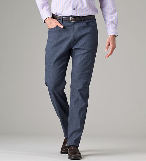 「＜コムルヴァン・オム＞ドビー織りストレッチパンツ（メンズフルレングスパンツ）」｜詳細画像