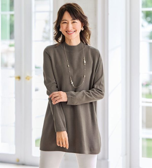 BELLUNA（ベルーナ）の「《体型カバーが嬉しい！》編地変化ボタン使いニットアンサンブル（ベスト）」｜詳細画像