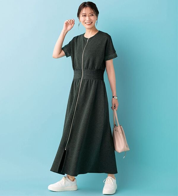 BELLUNA（ベルーナ）の「【ＳＥＪＬ】リブ切替ワンピース（その他ワンピース）」｜杢チャコール