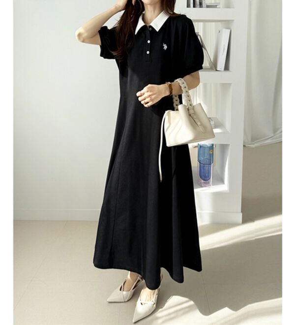 GeeRA（ジーラ）の「【Ｕ．Ｓ．ＰＯＬＯＡＳＳＮ】ポロ衿ワンピ―ス（その他ワンピース）」｜詳細画像