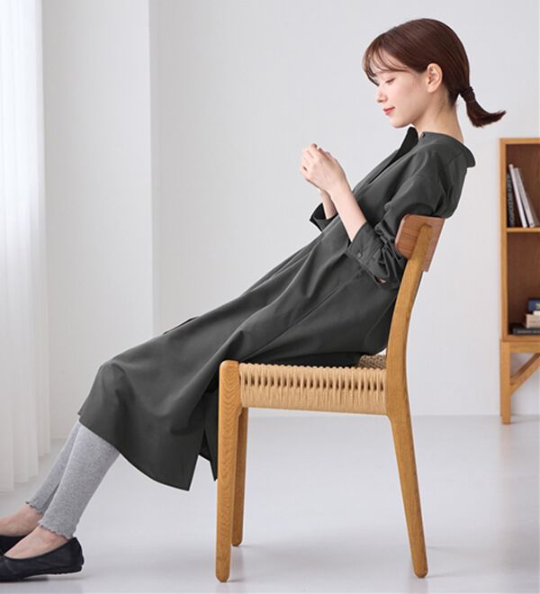Viola e Viola（ヴィオラ エ ヴィオラ）の「【イージーケア】お手入れ簡単羽織に使えるシャツワンピ（シャツワンピース）」｜詳細画像