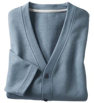 「＜シンプル＆プラス＞毎日活躍！お買得カーディガン（メンズカーディガン）」｜ブルーグレー