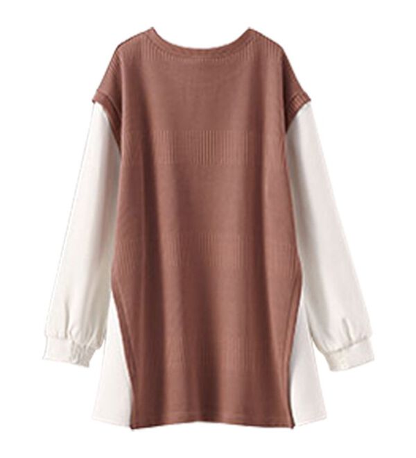 BELLUNA（ベルーナ）の「ボーダージャカード異素材切替チュニック（チュニック）」｜詳細画像