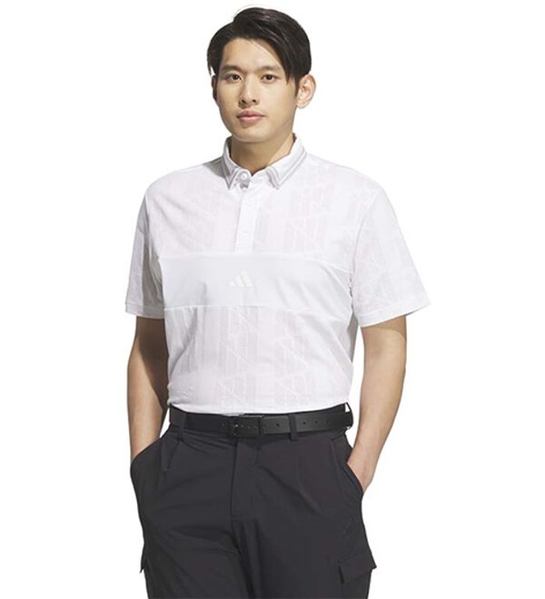 「＜ａｄｉｄａｓ＞ビヨンドザコースジャガードＢＯＳロゴ半袖シャツ（メンズポロシャツ）」｜詳細画像