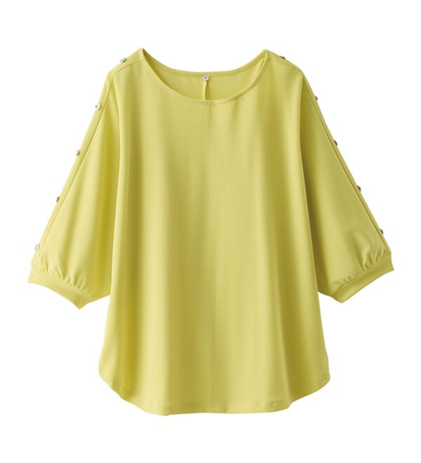 BELLUNA（ベルーナ）の「ラメ調肩ボタンデザインプルオーバー（カットソー）」｜詳細画像