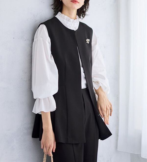 GeeRA（ジーラ）の「【入卒式/セレモニー】ペプラムベストセットアップスーツ（パンツスーツ）」｜詳細画像