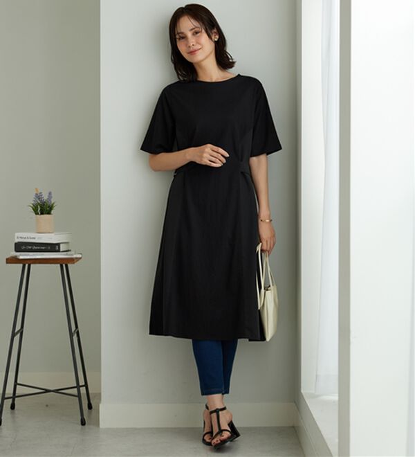 BELLUNA（ベルーナ）の「サイドバックル異素材切替ワンピース（その他ワンピース）」｜詳細画像