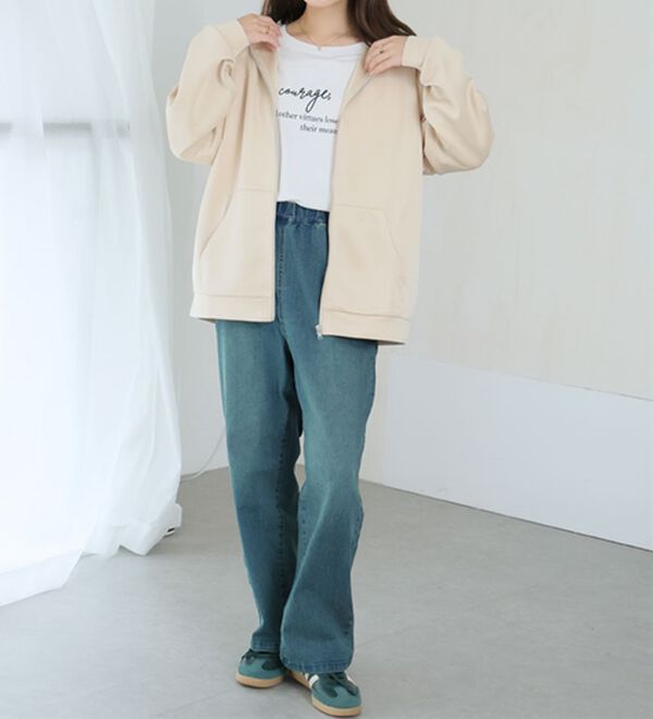 A HAPPY MARILYN（アハッピーマリリン）の「【大きいサイズ】【Ｌ～６Ｌ】「軽・薄・伸」さっと羽織れるライトダンボールパーカー（パーカー）」｜詳細画像