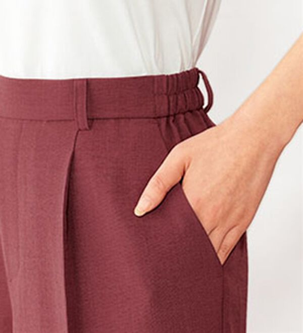 BELLUNA（ベルーナ）の「ヒンヤリ爽快！麻調ビンテージワイドパンツ（ワイドパンツ・ガウチョ）」｜詳細画像