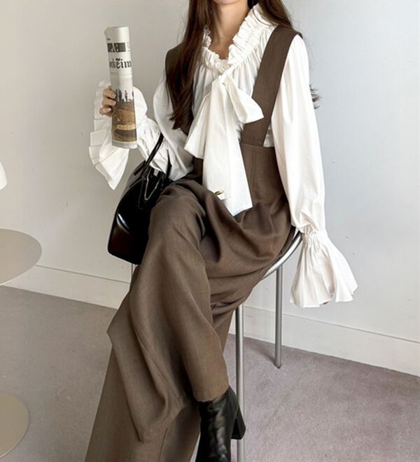 GeeRA（ジーラ）の「フロントジップハイウエストサロペット（オールインワン）」｜詳細画像