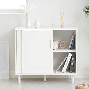 iellio（イエリオ）の「Ｒｏｏｍｎｈｏｍｅ北欧風モダンキャビネット＜収納　キャビネット　スクエアキャビネット　ラック　収納棚＞（リビング収納）」｜ホワイト